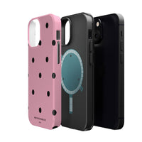 Pink With Black Polka Dots V2 (MagSafe) Phone Case