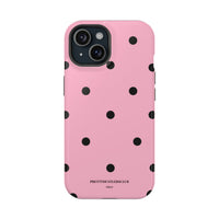 Pink With Black Polka Dots V2 (MagSafe) Phone Case