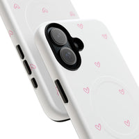 Pink Tiny Hearts Pattern (MagSafe) Phone Case