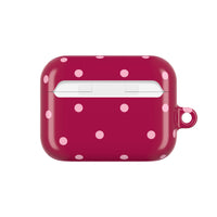 Burgundy with Pink Polka Dots V2 AirPod Pro Case
