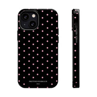 Black with Pink Polka Dots (MagSafe) Phone Case