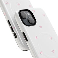 Pink Tiny Hearts Pattern (MagSafe) Phone Case