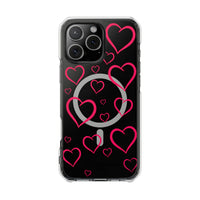 Magenta Hearts (MagSafe) Clear Phone Case