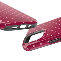 Burgundy With Pink Polka Dots (MagSafe) Phone Case