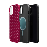 Burgundy With Pink Polka Dots (MagSafe) Phone Case