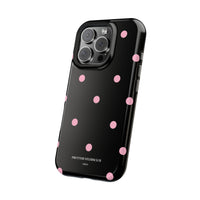 Black with Pink Polka Dots V2 (MagSafe) Phone Case