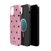 Pink With Black Polka Dots V2 (MagSafe) Phone Case