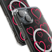 Magenta Hearts (MagSafe) Clear Phone Case