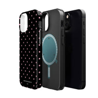 Black with Pink Polka Dots (MagSafe) Phone Case