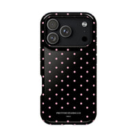 Black with Pink Polka Dots (MagSafe) Phone Case