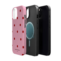 Pink With Red Polka Dots V2 (MagSafe) Phone Case