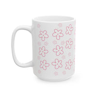 Pink Daisy Doodles Ceramic Mug