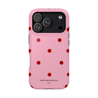 Pink With Red Polka Dots V2 (MagSafe) Phone Case