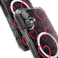 Magenta Hearts (MagSafe) Clear Phone Case