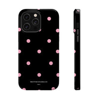Black with Pink Polka Dots V2 (MagSafe) Phone Case