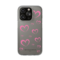 Pretty Pink Hearts Clear Phone Case