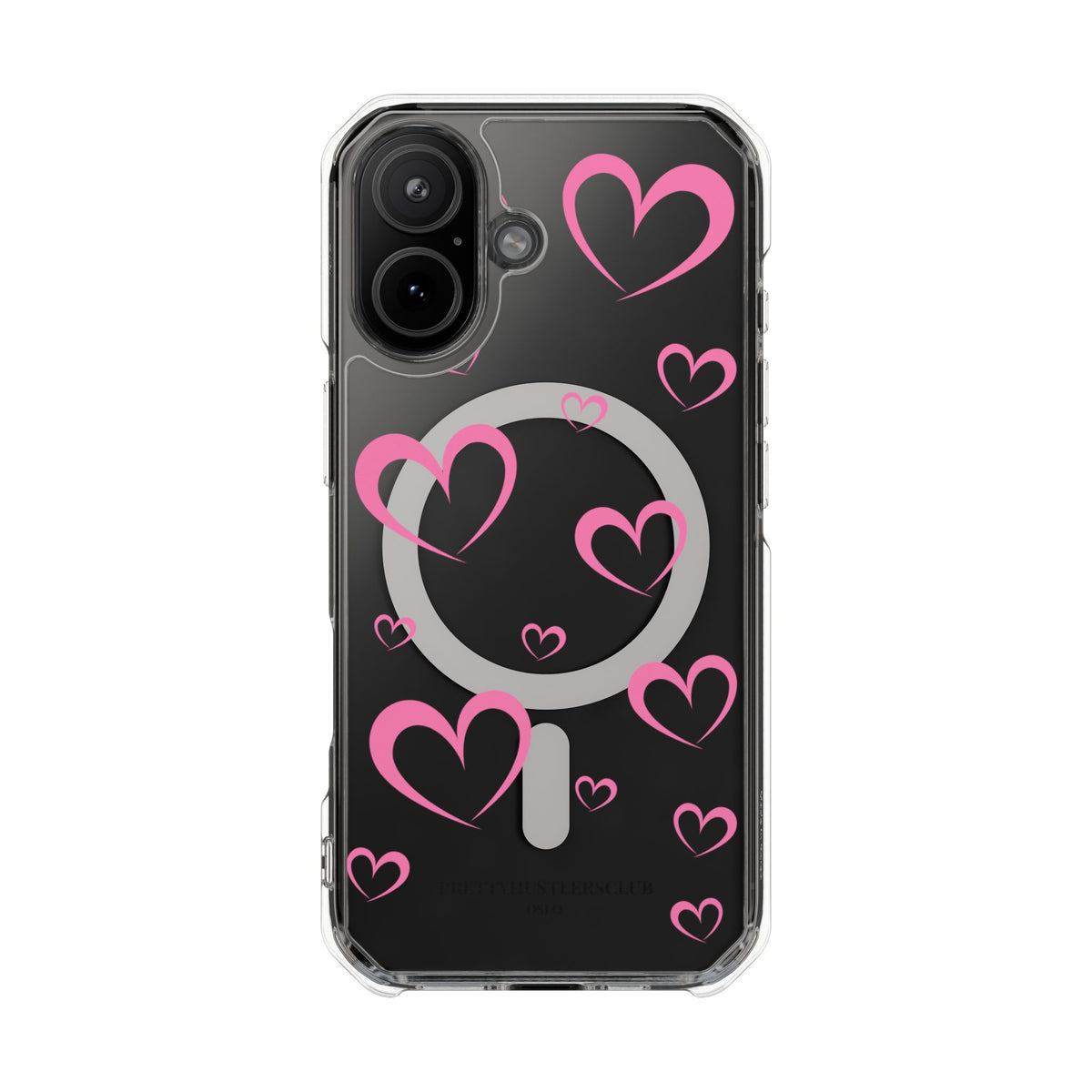 Pretty Pink Heart Pattern (MagSafe) Clear Phone Case