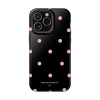 Black with Pink Polka Dots V2 (MagSafe) Phone Case