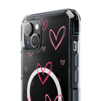 Pink Heart Sketches (MagSafe) Clear Phone Case