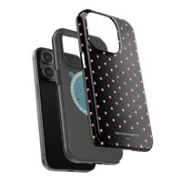 Black with Pink Polka Dots (MagSafe) Phone Case