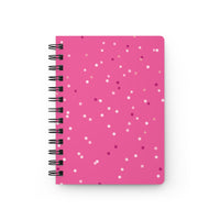 Light Dots Design Pink Spiral Bound Journal Notebook