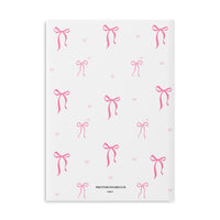 Pink Bow  Pattern Puffy Hardcover Notebook