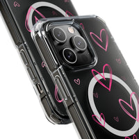 Pink Heart Sketches (MagSafe) Clear Phone Case