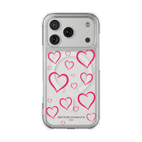 Magenta Hearts (MagSafe) Clear Phone Case