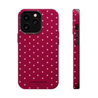 Burgundy With Pink Polka Dots (MagSafe) Phone Case