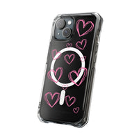 Light Pink Heart Sketches (MagSafe) Clear Phone Case