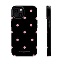 Black with Pink Polka Dots V2 (MagSafe) Phone Case