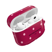 Burgundy with Pink Polka Dots V2 AirPod Pro Case