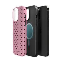 Pink With Black Polka Dots (MagSafe) Phone Case