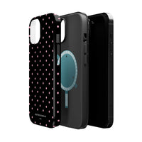 Black with Pink Polka Dots (MagSafe) Phone Case