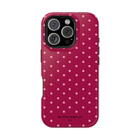 Burgundy With Pink Polka Dots (MagSafe) Phone Case