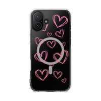 Light Pink Heart Sketches (MagSafe) Clear Phone Case
