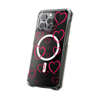 Magenta Hearts (MagSafe) Clear Phone Case