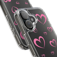 Pretty Pink Hearts Clear Phone Case