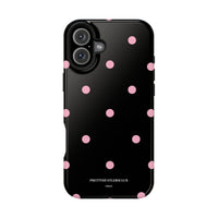 Black with Pink Polka Dots V2 (MagSafe) Phone Case