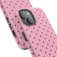 Pink With Black Polka Dots (MagSafe) Phone Case