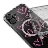 Light Pink Heart Sketches (MagSafe) Clear Phone Case