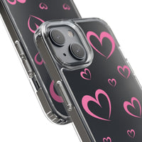 Pretty Pink Hearts Clear Phone Case