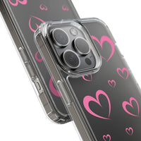 Pretty Pink Hearts Clear Phone Case