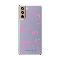 Pretty Pink Hearts Clear Phone Case