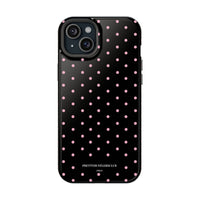 Black with Pink Polka Dots (MagSafe) Phone Case