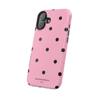 Pink With Black Polka Dots V2 (MagSafe) Phone Case