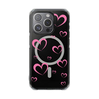 Pretty Pink Heart Pattern (MagSafe) Clear Phone Case