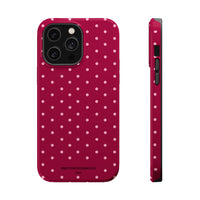 Burgundy With Pink Polka Dots (MagSafe) Phone Case