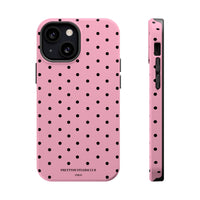 Pink With Black Polka Dots (MagSafe) Phone Case