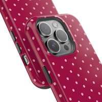 Burgundy With Pink Polka Dots (MagSafe) Phone Case
